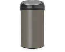 Brabantia Touch Bin Prullenbak - 60 liter - Platinum/Matt Black deksel