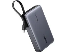 UGREEN Nexode Power Bank, 20000mAh 145W chargement rapide avec câble USB-C intégré, batteries de téléphone mobile externes compatibles avec ordinateur portable, Galaxy S25, iPhone 16/15-série, Dell et plus