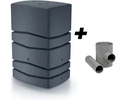 Baril de pluie Aqua Tower 450l anthracite avec remplissage automatique
