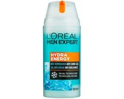 L'Oréal Men Expert Hydra Energetic Quenching Hydraterende Gel Moisturiser - Matterende Verfrissende Anti-Glans Gezichtsverzorging, Gezichtscrème voor Mannen – 100 ml