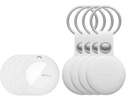MiLi MiTag iOS FindMy Bluetooth Tracker met Sleutelhanger Wit 4-Pack
