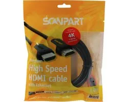 Scanpart HDMI kabel 3 meter - 4K Ultra HD@60Hz - Premium High Speed with Ethernet - 18 Gbps - HDMI 2.0b - HEC - ARC
