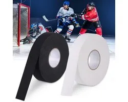 Dailygoody - Ruban pour raquette - Ruban de préhension adhésif - Rubans antidérapants - Noir & Blanc - Bande de sport pour crosses de hockey - 25m x 2,5cm