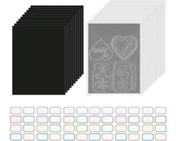 10Pcs Sturdy Clear Plastic Envelope Storage Bags 10Pcs Rubber Soft Magnet Sheet 48 Label Sticker for Cutting Dies Stencil Crafting Die Cuts Stamps Storage Sets Great for Stamper Crafter