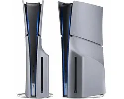 Playstation 5 Slim Faceplates Disc Edition (non compatible avec PS5 standard & PS5 Pro) - Inclus Mid Skin - Accessoires - Faceplate - Cover - Plate - Skin - Retro - 30th Anniversary Grey