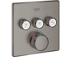 Mitigeur thermostatique encastré, 3 sorties, Hard Graphite brossé