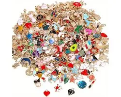 50 Stuks Bedeltjes voor het Maken van Sieraden – Accessoires – decoraties – Geassorteerde Mix van Metalen Bedeltjes voor Oorbellen– Armbanden– Halskettingen en Knutselprojecten –Diverse Kleuren