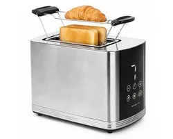 Emerio Broodrooster met Digitaal display en 2 Sleuven - 800W - Defrost - Kruimellade - Toaster RVS - TO-128308 - Zwart / Zilverkleurig