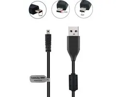 OneOne 1,0m USB kabel AV / datakabel. Voor enkele camera's ook als oplaadkabel snoer past op FujiFilm Fuji Finepix / Sony Alpha DSLR-, Cyber-shot DSC-