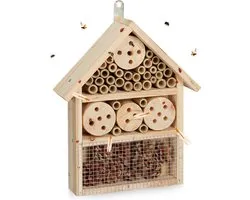 Kit de construction Bee Hotel Hôtel à insectes à construire soi-même - Coléoptères Abeilles volantes - 33x24,5x7 cm Nature