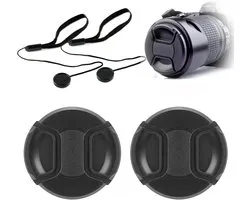 Lensdop, cameralensdeksel, diameter 52 mm, universele snapkap voor camera, compatibel met Nikon, Canon, Sony, Sigma, Tamron, Olympus, Fujifilm, 52 mm x 2 stuks