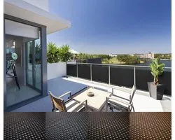 Mayaadi Home Rotan balkon en terras inkijkbescherming incl. kabelbinders voor een eenvoudige montage (per meter) zwart RD04 90cm