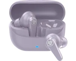 Écouteurs sans fil JLAB Go Pods ANC - 26 heures d'autonomie - Bluetooth multipoint - Écouteurs hybrides à réduction Active du bruit - Égaliseur réglable EQ4 - Boîtier de charge Fast avec câble de charge intégré - Rose lilas