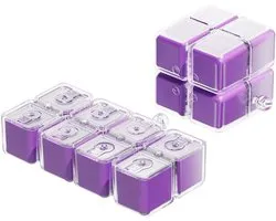 Travel pill organizer, magnetic square and cute pill box, portable medicine case with 8 compartments, 7-day vitamin and supplement storage box (purple)