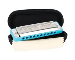 Ocean Rock Blues Harmonica in A, blue (incl. stylish softcas