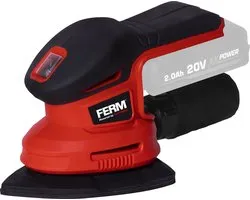FERM - AX-POWER - PSM1031 - Ponceuse sans fil - 20V - Semelle de ponçage 145 x 100 mm - Sac à poussière - Sans batterie ni chargeur - Avec 5 feuilles abrasives et sac à poussière - Sans fil - Ponceuse delta - Ponceuse de paume - Ponceuse de détail
