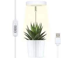 Groeilamp - LED - Kweeklamp - Plantenlamp - USB Adapter - Kweeklamp Voor Planten - Schaalbaar - Kweeklampen Binnen - Professionele Groeilamp - Kweeklamp - Indoor Grow Light - Tijdgestuurd - Dimbaar - Ideaal Voor Kleine Planten - Wit