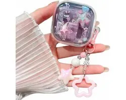 Case for Samsung Galaxy Buds 4 / Buds 4 pro (release 2026), Transparent Flower Butterfly Star Cherry Earphone Full Cover, Earbuds Accessory for Girls (Star)