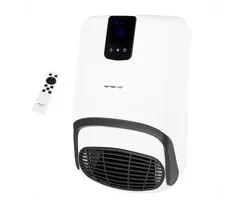 Emerio Radiateur de salle de bain - 25m² - Minuterie - Détection de fenêtre ouverte - IP23 - Télécommande - Écran numérique avec commande tactile - Fixation murale - Porte-serviettes - Thermostat réglable - BH-123818 Wit