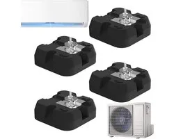 Split Air Conditioner Rubber Basis Kussens - Airco Basisplaat | Antitrillingsmat, Zwaar Belastbare Basisondersteuning 4 Delig