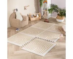 Little Olly Foam Puzzelmat - Alfie Grid Beige - 120x180cm