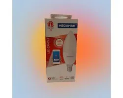 Megaman ZigBee Smart LED lamp E14 kleine Fitting WarmWit 470Lumen Energielabel A+ / F slechts 6Watt vergelijkbaar met 40Watt gewoon bedienbaar met uw mobiel