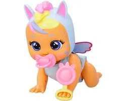 Cry Babies Crawling Jenna, poupee interactive Crawling Jenna, vrai bebe, reproduit des sons de bebe realistes, pleure de vraies larmes si elle perd sa tetine, jouet pour filles et enfants a partir de