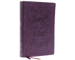 NKJV, Giant Print Center-Column Reference Bible, Verse Art Cover Collection, Leathersoft, Purple, Red Letter, Comfort Print