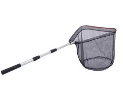 Schepnet - 130*38*38cm - 43*14cm na inkrimping - schepnet van aluminiumlegering - telescopisch schepnet - driehoekige netkop - visnetzak voor vlotvissen - telescopisch opvouwbaar schepnet