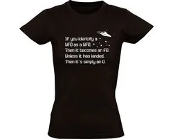 UFO FO O Dames T-shirt - grappig - ruimte - sterren - planeten - alien