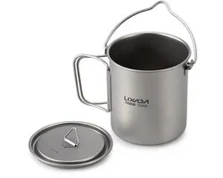 Camping - Mok - Camping Mok - Survival - Tafelgerei - Campingaz - Titanium - Survival Spullen - Picknick - Draagbaar - Bestek - Vork - Lepel