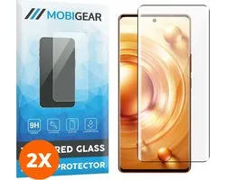 Mobigear Screenprotector geschikt voor Vivo X80 Pro Glazen | Mobigear Premium Screenprotector - Case Friendly - Zwart (2-Pack)