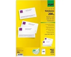 Sigel Dp839 Cartes de Visite Imprimables 85 X 55 Mm Blanc Brillant 150 Pièces Format de Papier: Din A4