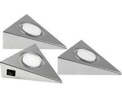 Heitronic 23009 GENUA LED-onderbouwlamp Set van 3 stuks 6 W Warmwit RVS