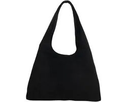 Beagles Ozu Shopper - Damestas - Schoudertas - Faux Suède - Ritssluiting - Trendy - Everyday - Tote Bag - Dames Tas - Zwart