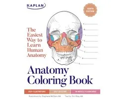 Kaplan Test Prep- Anatomy Coloring Book with 450+ Realistic Medical Illustrations with Quizzes for Each