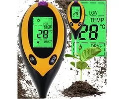 4-in-1 Bodemtester: pH, Vocht, Temperatuur & Zonlicht