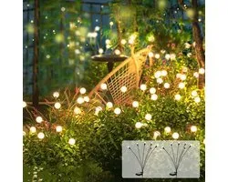 Éclairage Solar de jardin - 2 pièces - 6 LED - Éclairage d'ambiance - Lucioles - Énergie solaire - Étanche - Spots à planter