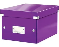 Leitz WOW Click & Store Kleine Opbergdoos - 84% Gerecycled Karton - 22 x 28.2 cm (BxHxD) - voor A5 Formaten - Paars