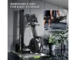 Roeimachine – Roeitrainer – Roeiapparaat – Fitness Roeimachine – Air Resistance Rowing Machine – 10 Weerstandsniveaus – Draadloos Smart Display – Inklapbaar – Max 160 kg Belastbaar