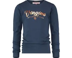 Vingino Longsleeve Logo Meisjes Katoen Donkerblauw Mt 104