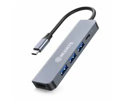 Mexhive® 5-in-1 USB-C Hub – HDMI 4K, 3x USB 3.0, USB-C PD 100W – Docking Station voor MacBook, Laptop en Tablet