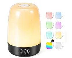 YONO Wake Up Light - Réveil lumineux - Wekker numérique - avec 7 sons de la nature - Chambre - Zwart