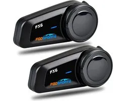 Shoppee Intercom voor de helm-motorhelm headset-Bluetooth Headset 1000m- Groep BT 5.0 Interphone met FM-radio- Ondersteuning 6 Rijders