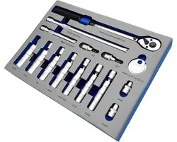 Accouplement d'arbre de transmission universel 15 pièces avec clé à bougie magnétique, y compris clé à cliquet et régleur de bougie pour bougies de 14mm, 16mm, 18mm, 21mm, 9/16", 5/8", 3/4" et 13/16"
