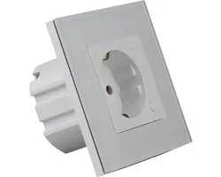 Prise murale Smart WiFi - Viron Wimo - Intégré - 1 gang - SCHUKO - Incl. Cadre en Verres - Wit