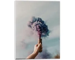 Forex - Gekleurde Rookbom in Hand - 30x40cm Foto op Forex