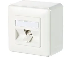 Metz Connect 130B11D10002-E Netwerkdoos Opbouw Cat 6A 1 Poort Zuiver Wit