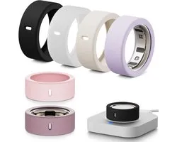 6 stuks ringhoes compatibel met Oura Ring Gen 4/4 keramiek/Gen 3/Ultrahuman ring, zachte siliconen anti-kras hoes voor Oura ringbeschermer voor vrouwen en mannen (M voor 8/9/10/11)