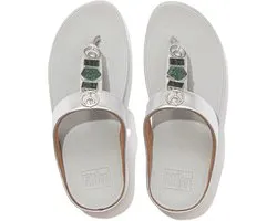 FitFlop Dames teenslippers Fino Stone en Trim Toe-Post sandalen EA1